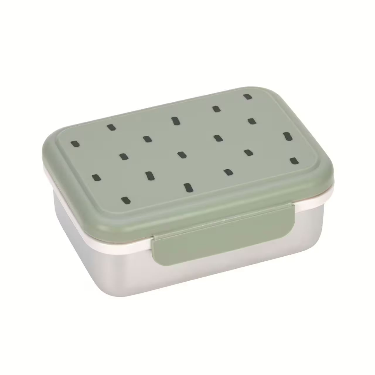 Brotdose für Kinder, Edelstahl Lunchbox, Happy Prints light olive, Lässig 1210029581