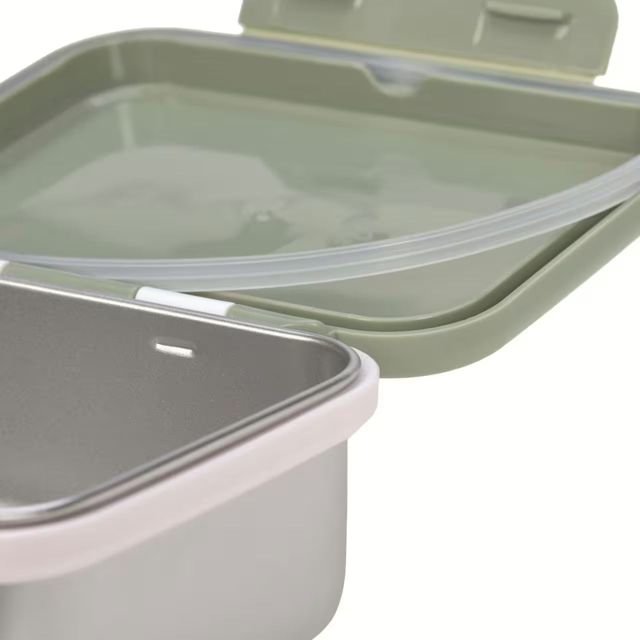 Brotdose für Kinder, Edelstahl Lunchbox, Happy Prints light olive, Lässig 1210029581
