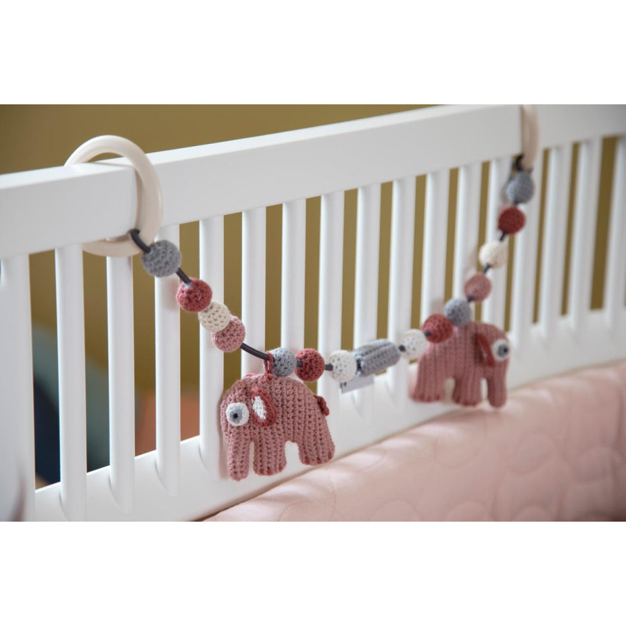 Kinderwagenkette, Sebra - Elefant rosa