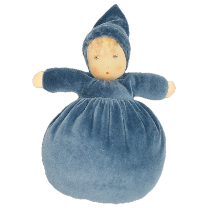Blütenkind blau 2 in 1, Bio - Nanchen Puppe 165804