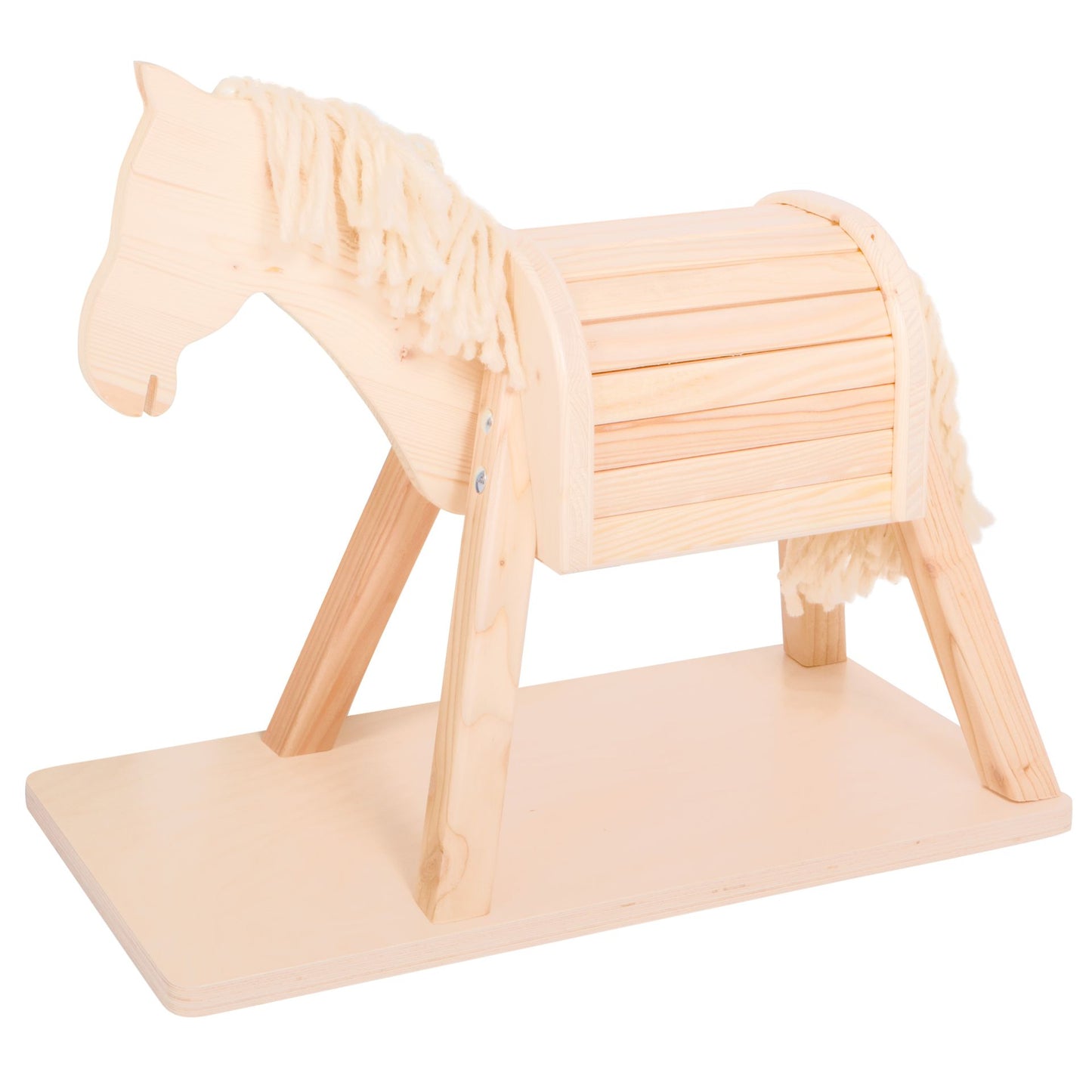 Spielpferd 'Pauline', Stockmaß 35 cm, Helge Kreft 50059 und Striegel 50038, Set