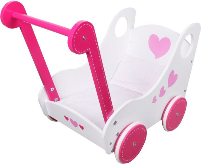 Puppenwagen Flora mit 2 Kissen, Holz Amia 55208042