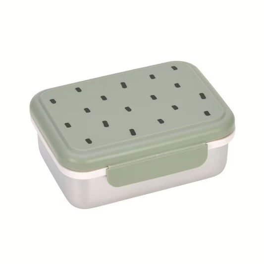 Brotdose für Kinder, Edelstahl Lunchbox, Happy Prints light olive, Lässig 1210029581