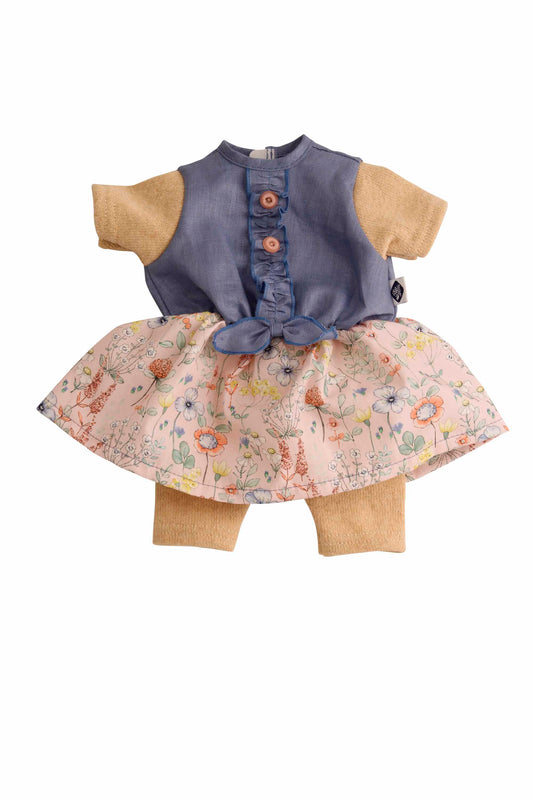 Kleidung zu Puppe 37 cm Schlummerle/Strampelchen, Schlenkerle/Lenchen- Blumenkleid, Schildkröt 0037353