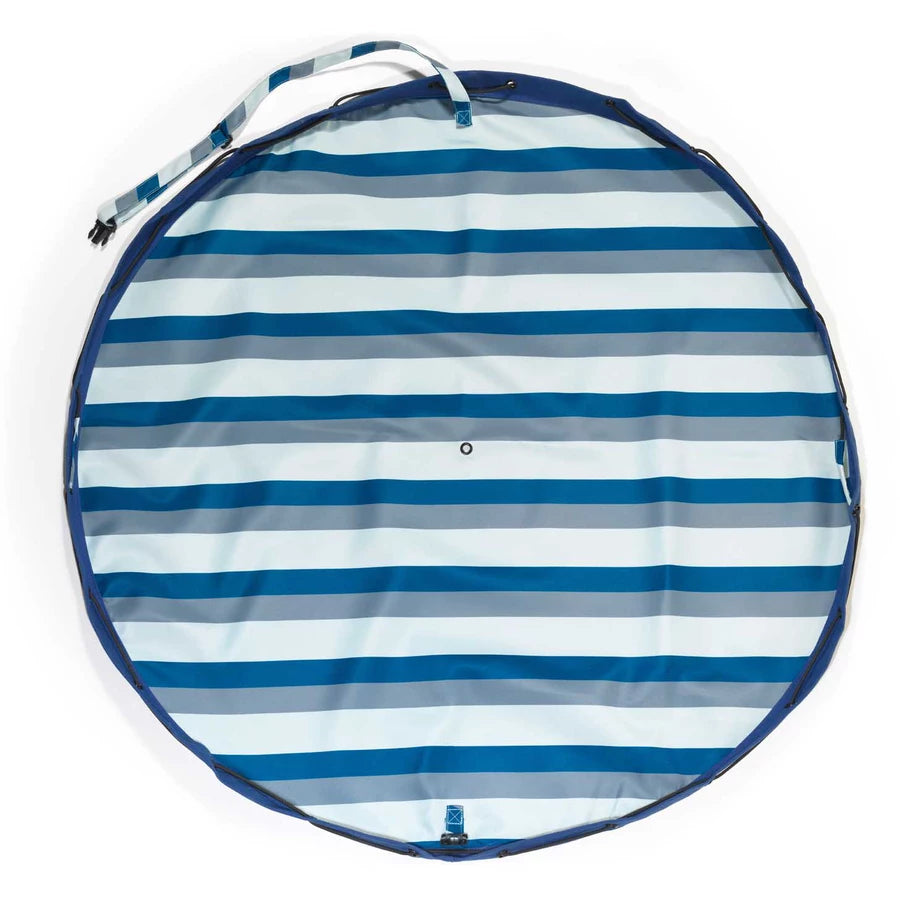 play&go® Spielmatte 2-in-1 Playmat & Storage Bag ⌀ 140 cm, Stripes blue/green