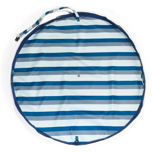 play&go® Spielmatte 2-in-1 Playmat & Storage Bag ⌀ 140 cm, Stripes blue/green