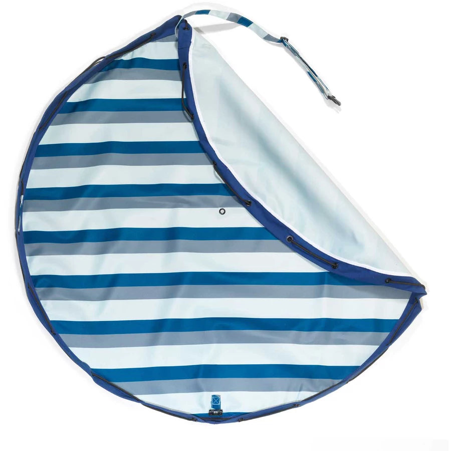 play&go® Spielmatte 2-in-1 Playmat & Storage Bag ⌀ 140 cm, Stripes blue/green