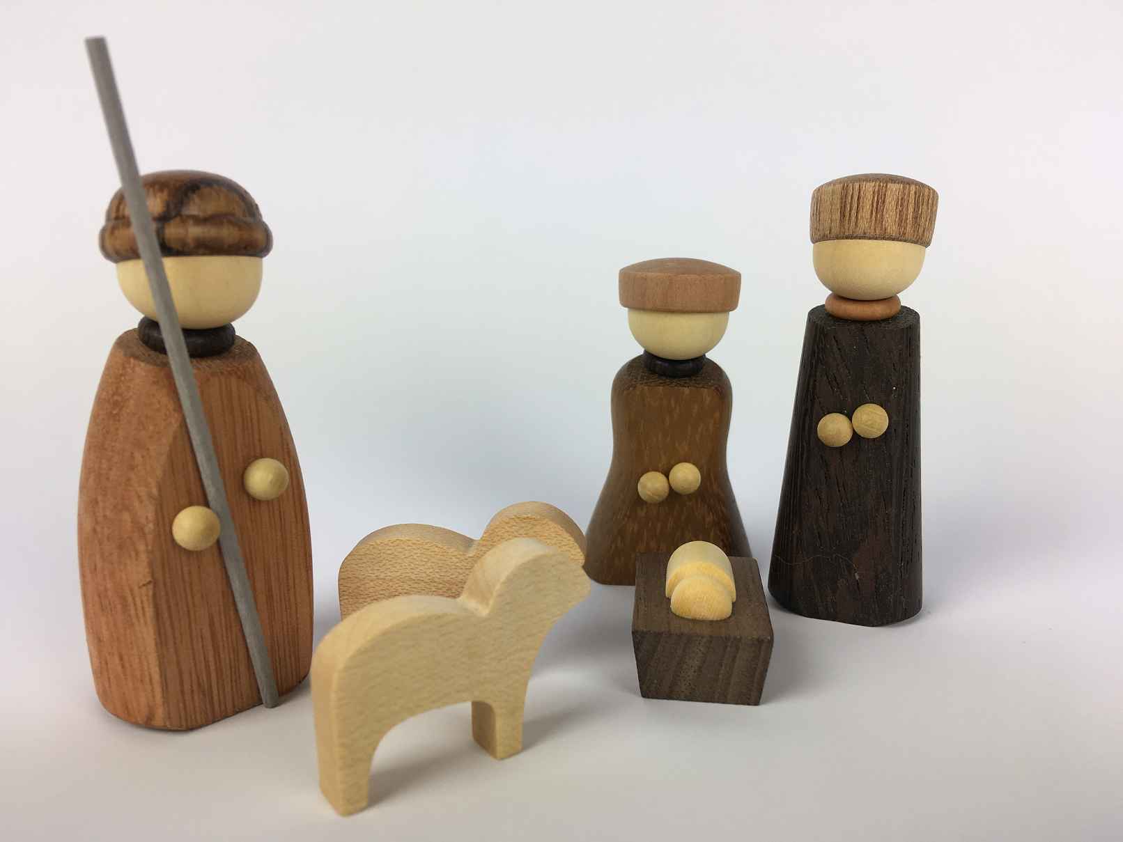 Seiffener Volkskunst Miniaturengruppe Christi Geburt 6-teilig &#8211; 1